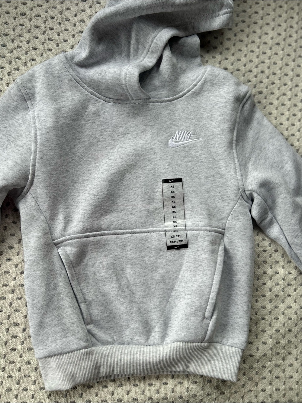 Nike Gray Pullover Hoodie with Embroidered Swoosh